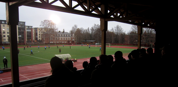 View from behind the crowd at Pyynikki Stadium.