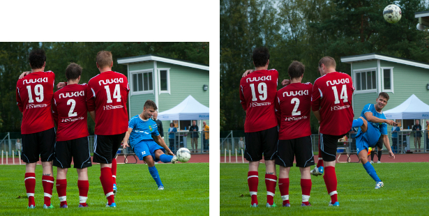 Andrea Milantin viekas ilme muuttuu hymyksi kun pallo on painumassa maaliin